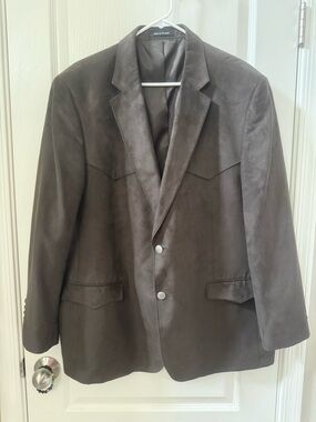 Men’s Cody James Brown Western Sport Coat Blazer 44R Brown Suede
